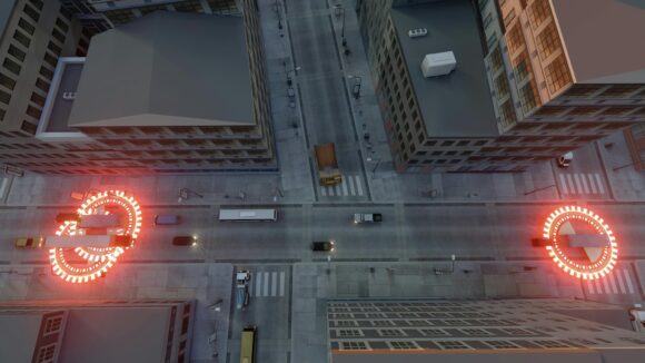 Autopilot truck gps. Commercial vehicle.