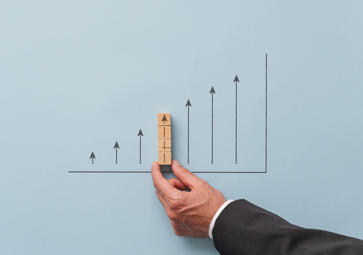 Business economy growth prediction graph