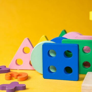 Colorful Wooden Geometric Shapes for Kids