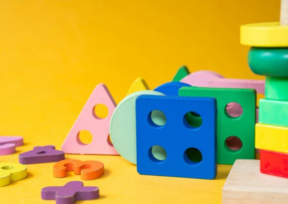 Colorful Wooden Geometric Shapes for Kids