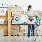 Woman sorting the clothes